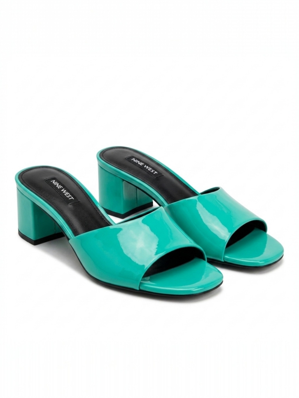 NIB Nine West Ferris Size 6.5 Light Green Block Heel Sandals!